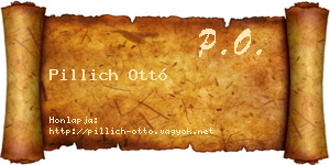 Pillich Ottó névjegykártya